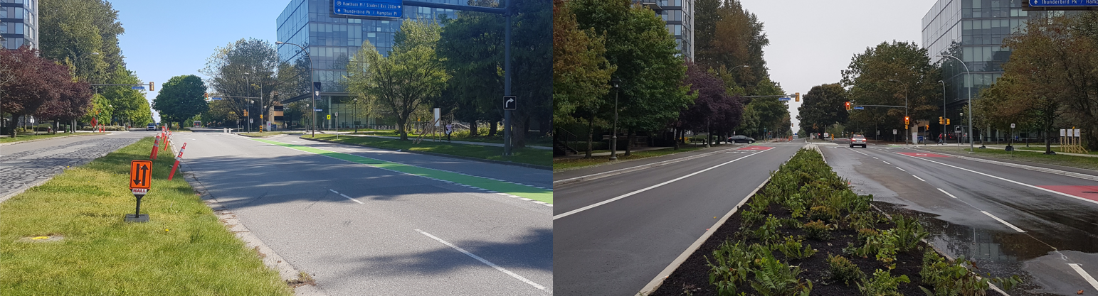 Before and after of Wesbrook Mall