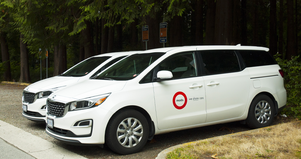 Two modo car share vans