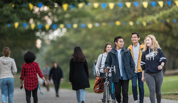Students walking on Main Mall