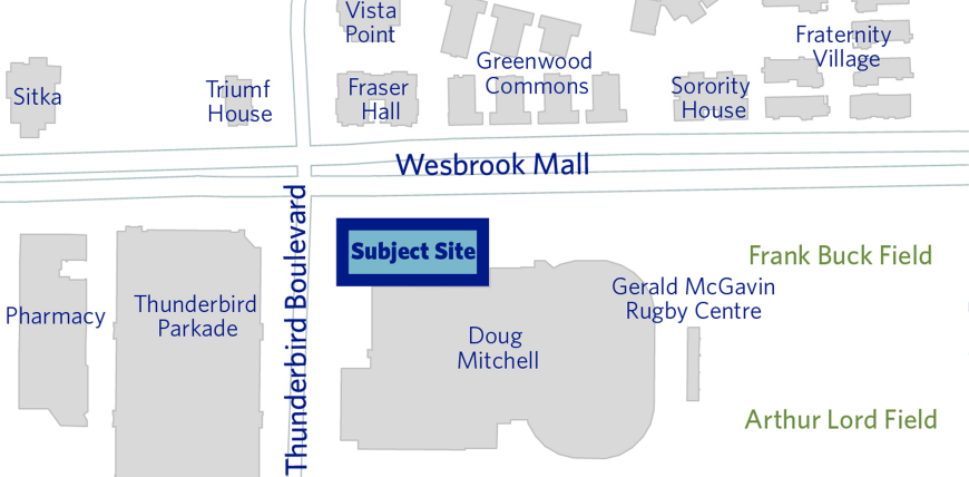 Map of proposed Chan Gunn pavillion