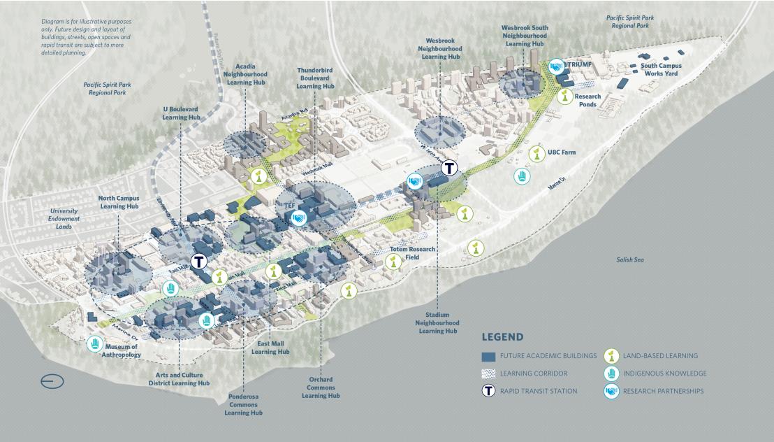 Map showing a place of learning