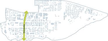 Map showing University Boulevard landscape corridor