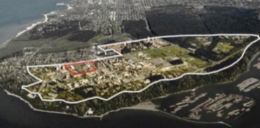 A map marking University Boulevard