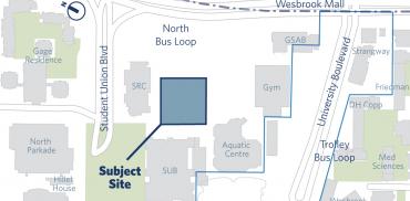 map showing the location of the aquatic centre