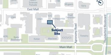 Map showing the proposed location of the bike shelter