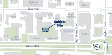 map showing where the student centre is