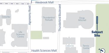 map showing location of the rugby centre